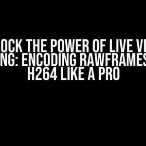 Unlock the Power of Live Video Streaming: Encoding Rawframes to Raw H264 like a Pro